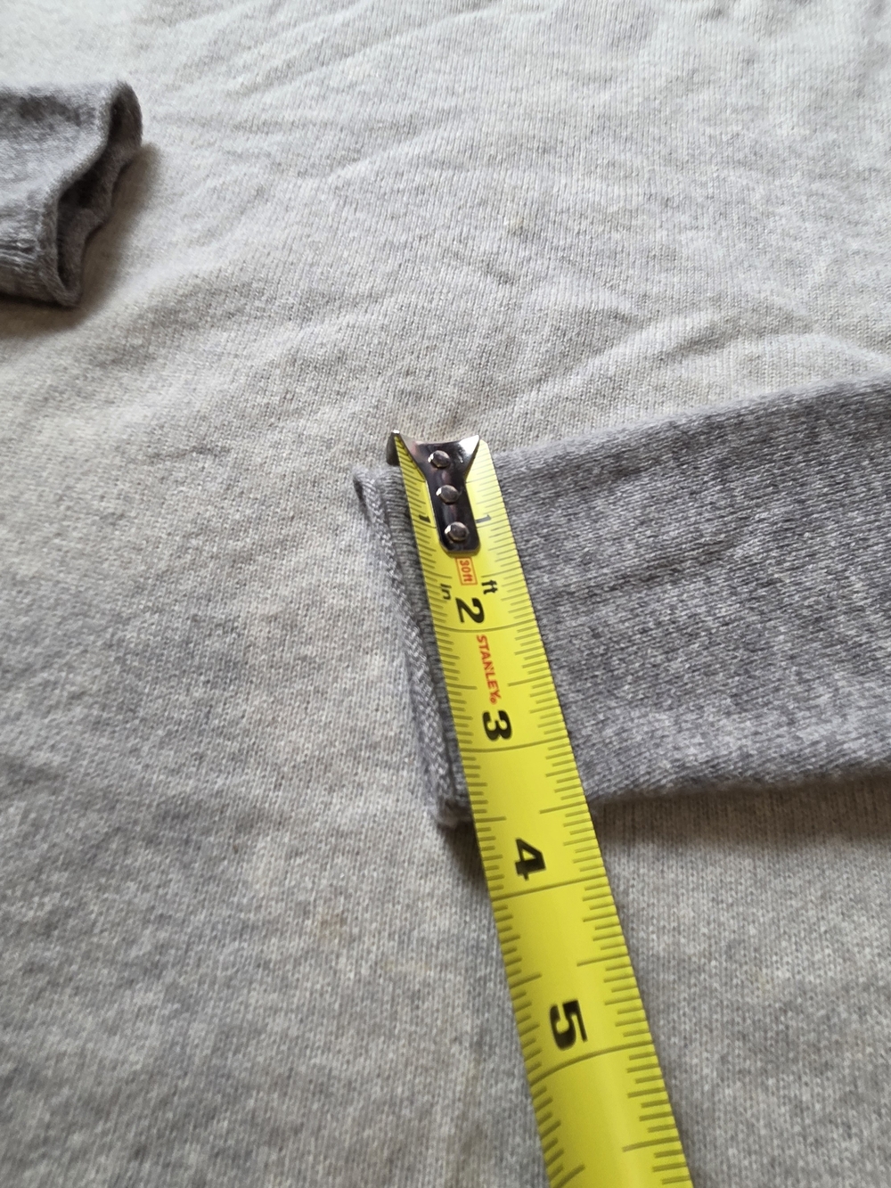 Club Monaco Cashmere Light and Dark Gray Two-Tone Crewneck Sweater - Picture 4 of 7